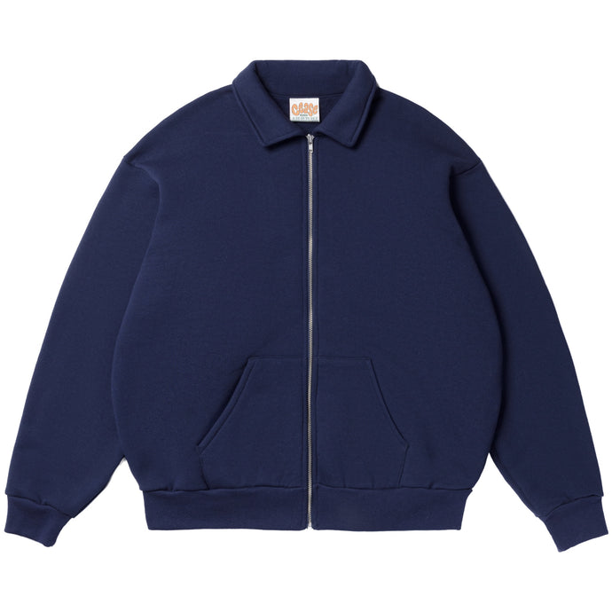 Collar Zip Sweatshirt (Navy)