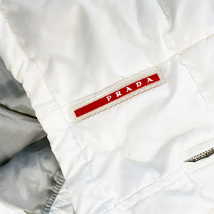 Prada Fox Fur Trim Puffer Jacket (White)