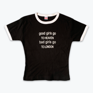 Bad Girls Go To London Babydoll T-Shirt (Black)