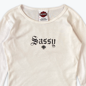 Sassy Babydoll Long Sleeve T-Shirt (White)