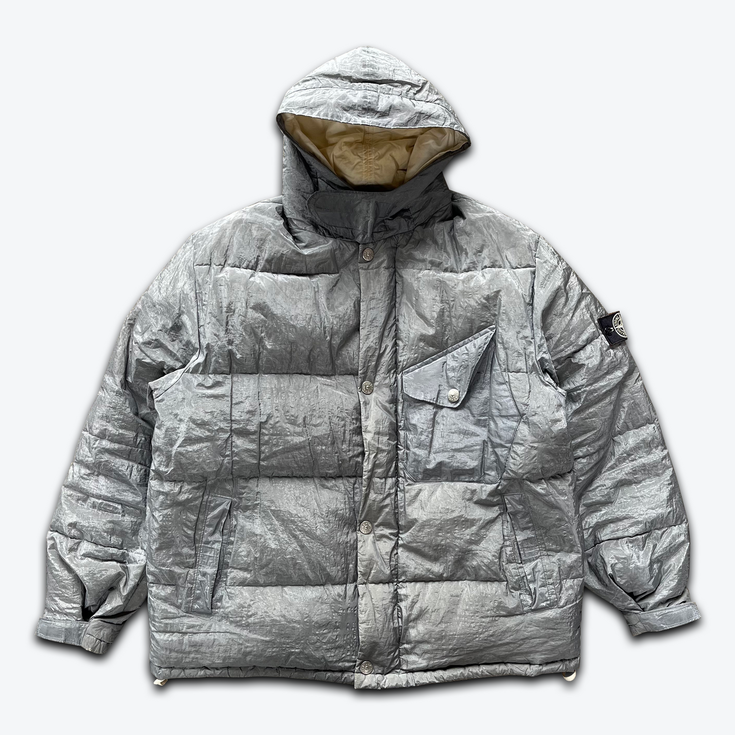 Stone Island Pure Metal Shell Puffer (Silver)