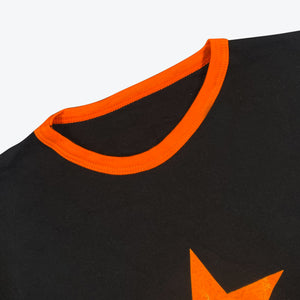 Star Baby Tee (Black/Orange)